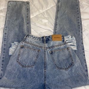 Meshki ripped high waisted mom jeans